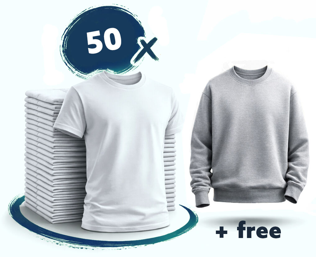 50 Custom Printed T-Shirts plus Free Sweatshirt — Live Ink Deal