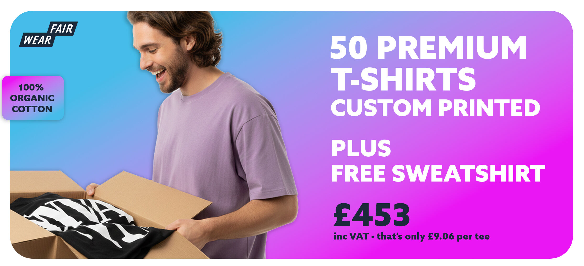 50 Premium T-Shirts Custom Printed plus Free Sweatshirt — Live Ink Deal