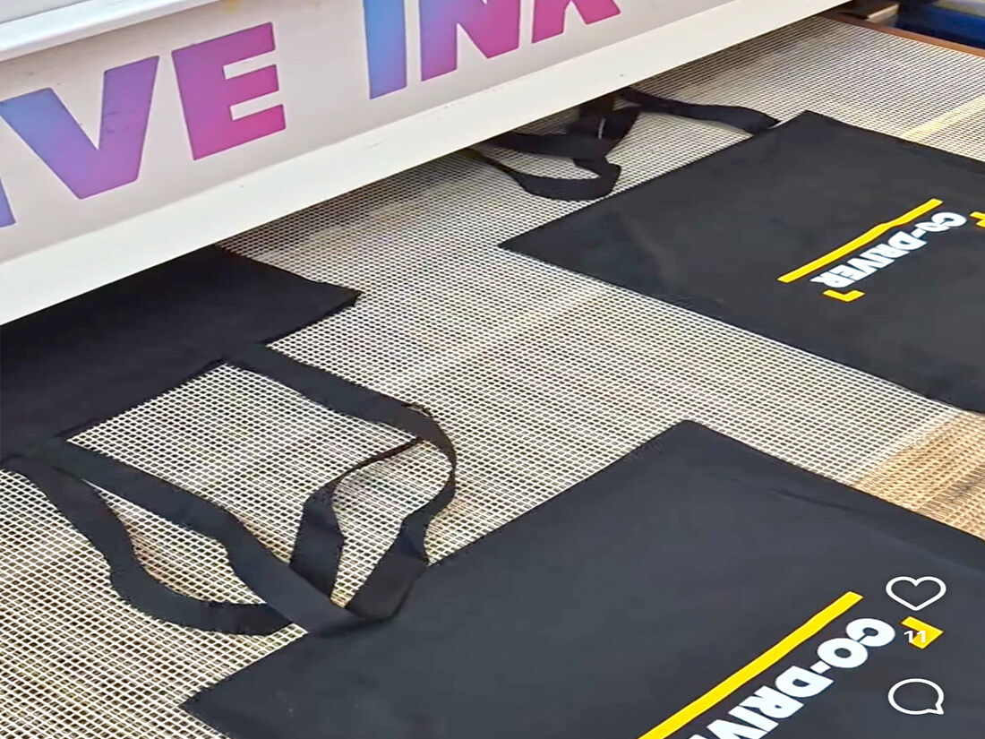 Live Ink Bristol studio printing eco water-based inks onto organic garments