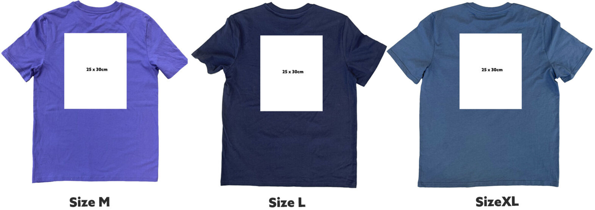 t-shirt print size back 25cm
