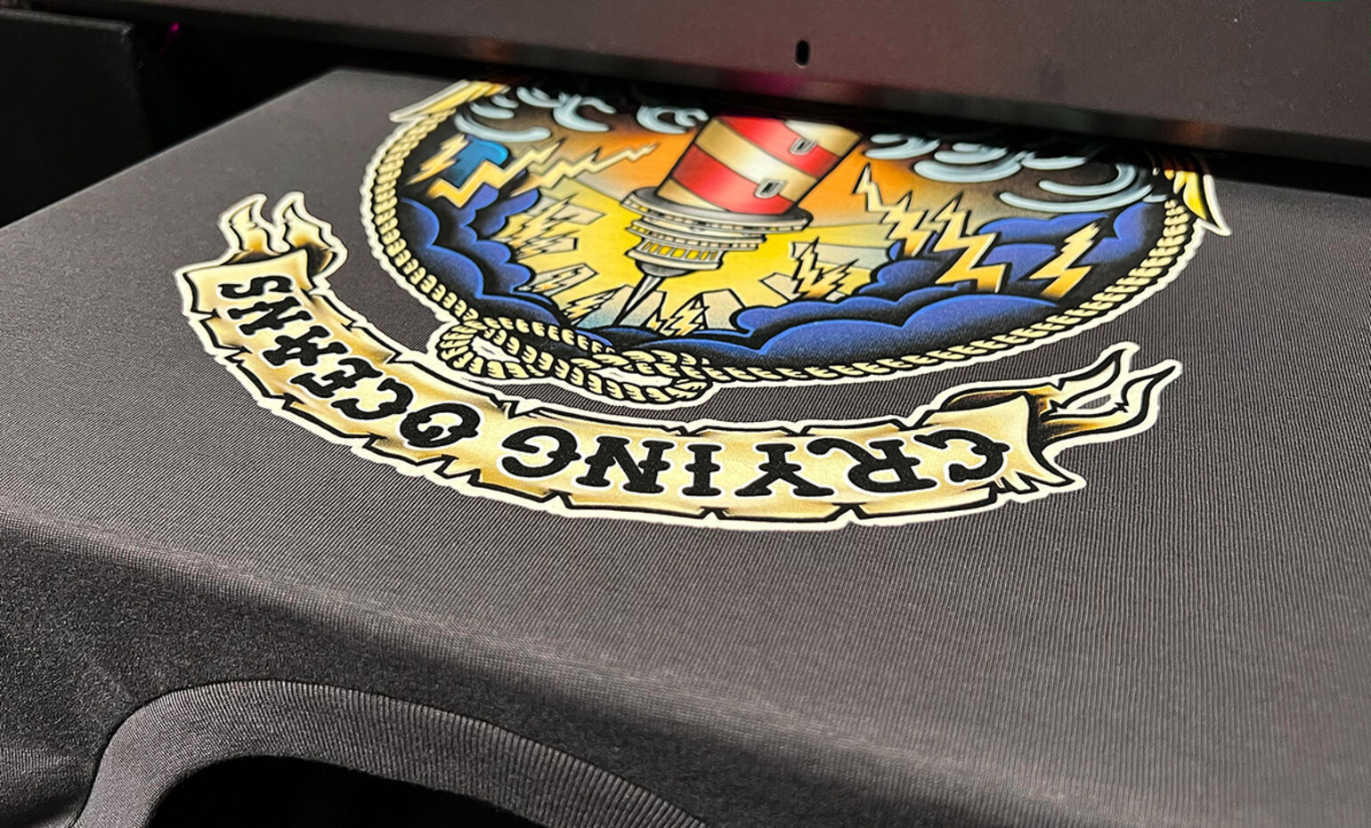 dtg printing onto dark coloured t-shirt