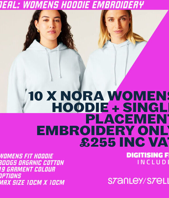 DEAL: 10 Womens Hoodies + Embroidery