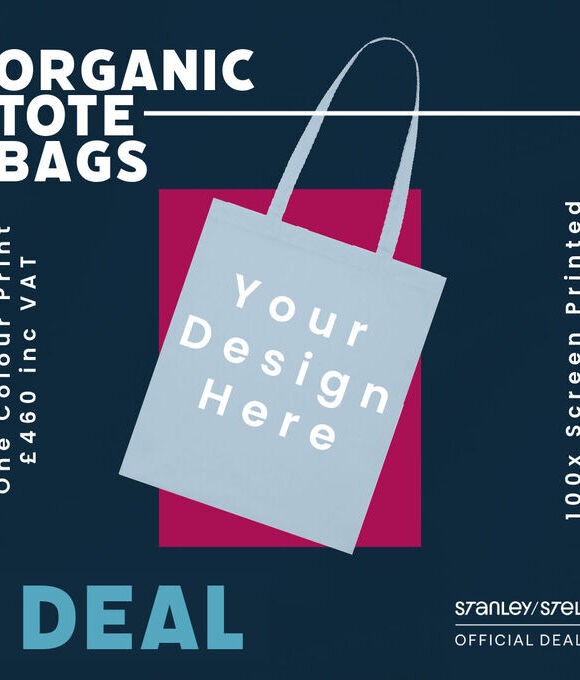 DEAL: 100 Organic Tote Bag + Single Colour Screen Print